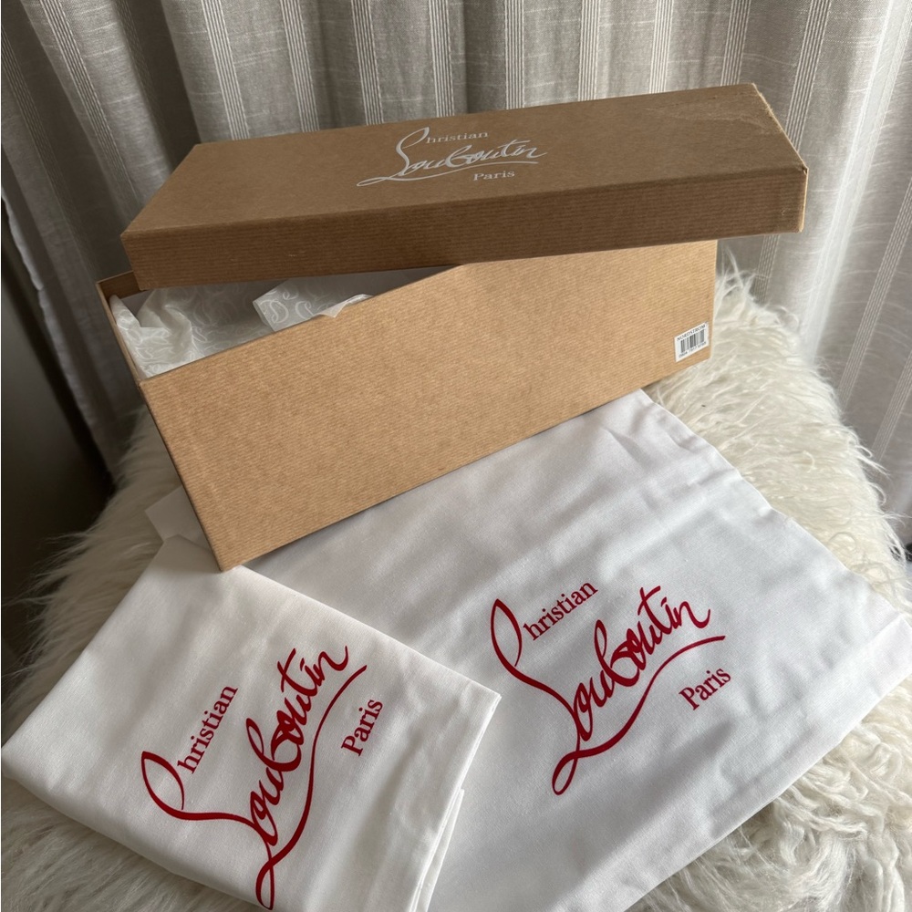 Christian Louboutin Brown Box with White Dust Bags